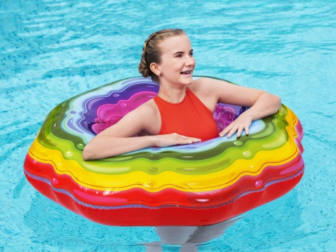 Bestway Oppustelig ring regnbue gelé 115 cm