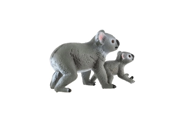 Koala bjørn-udseende 2 stk hunner med unge i pose af zooted plastik 4-6cm