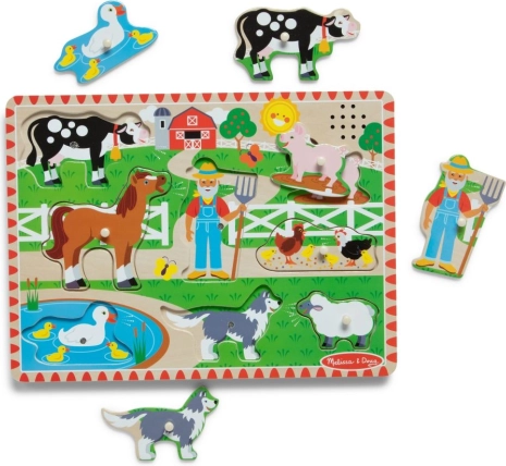 Træpuslespil med gårdtema fra Melissa & Doug