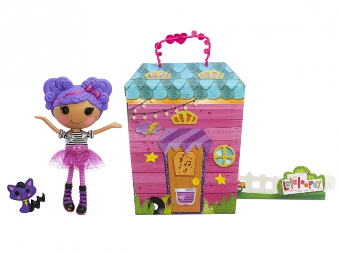 Stor rockdukke Storm E. Sky 33 cm med kat