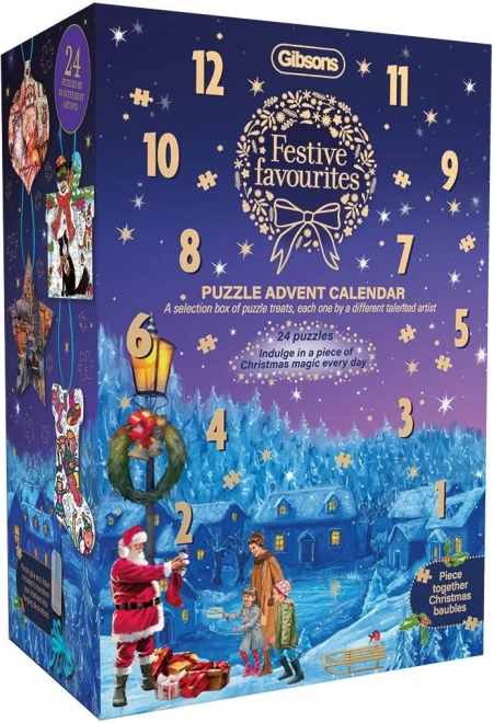 Gibsons julekalender puslespil Festlige favoritter i 24 dage