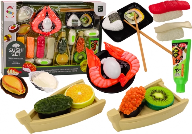 Sushi-legetøjssæt rejer Tilbehør til børn 24 dele.