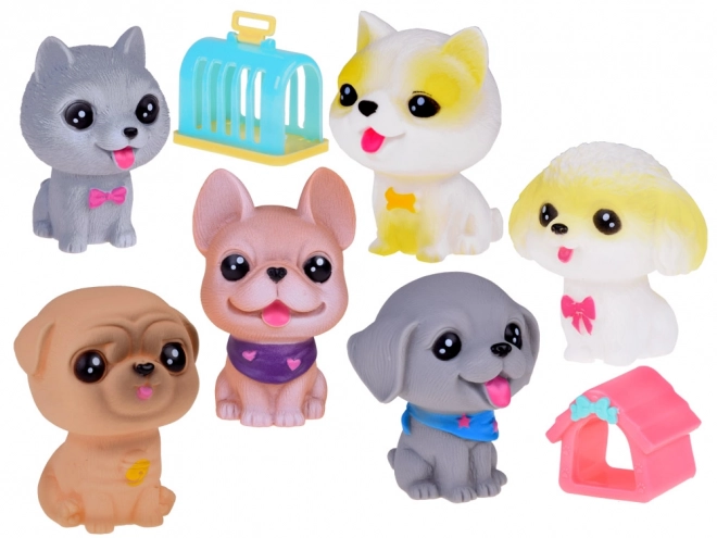 Sæt af gummi hundefigurer