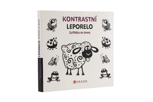 Kontrastfyldt foldbog Dyr fra gården 15,5x15cm 0m+