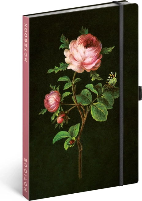 Notesbog NOTIQUE Roser af Kateřina Winterová, prikker 13 × 21 cm