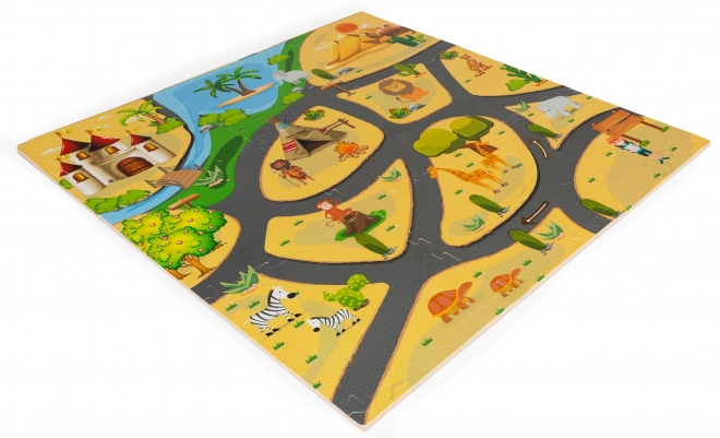 ECOTOYS Skum puslespil Safari med kant
