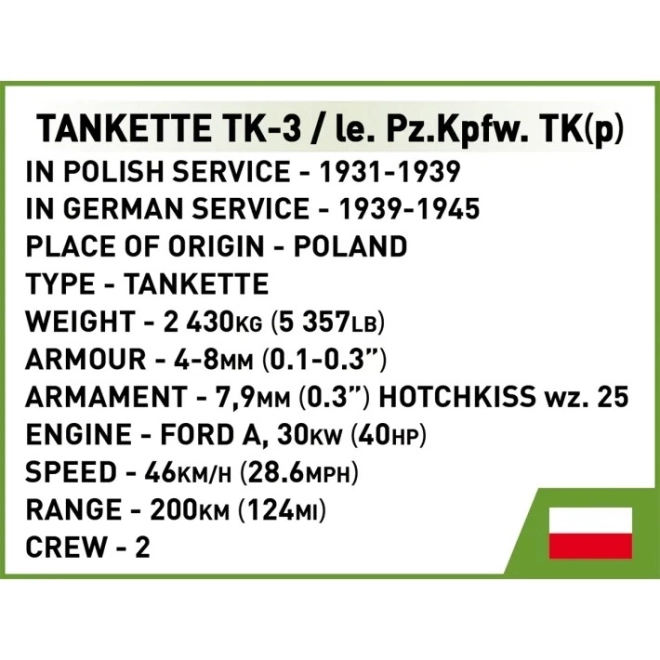 Tankmodel TK-3 til byggesæt, 323 dele