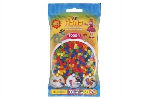 Strygeperler Hama MIDI gennemsigtige neon 1000 stk i pose