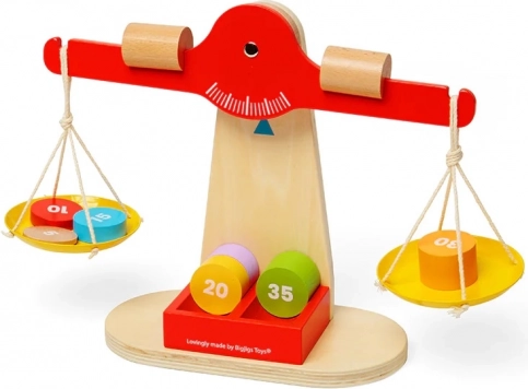 Trævægtskål med balancevægte