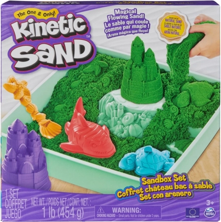 Kinetic Sand – grøn bord-sandsæt med bakke