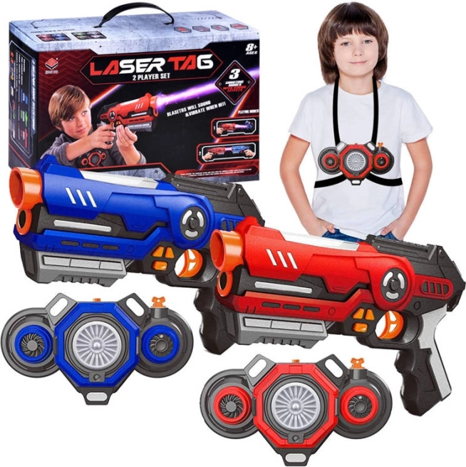 Laser tag-sæt til 2 spillere med veste og lyseffekter