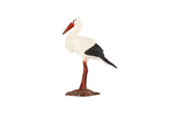 Hvid stork i plastik 9 cm i pose