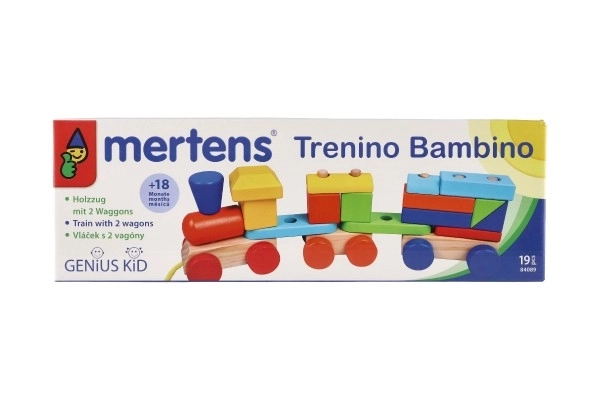 Farverig trætog med vogne fra Mertens