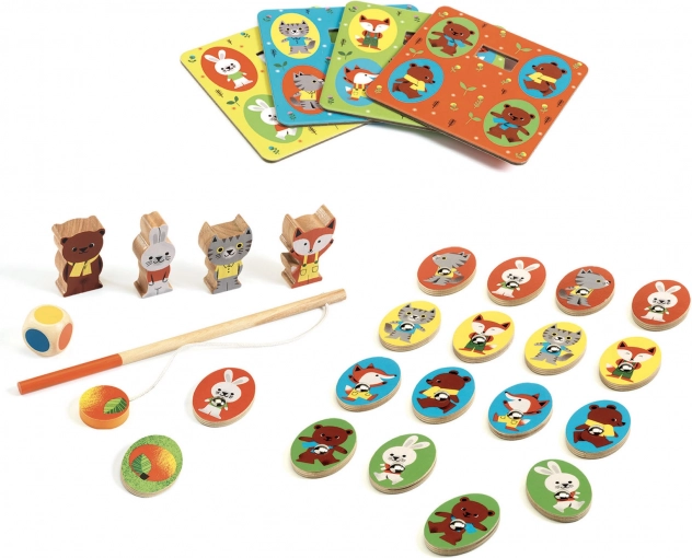 Djeco sæt med 4 spil Ludo Wood
