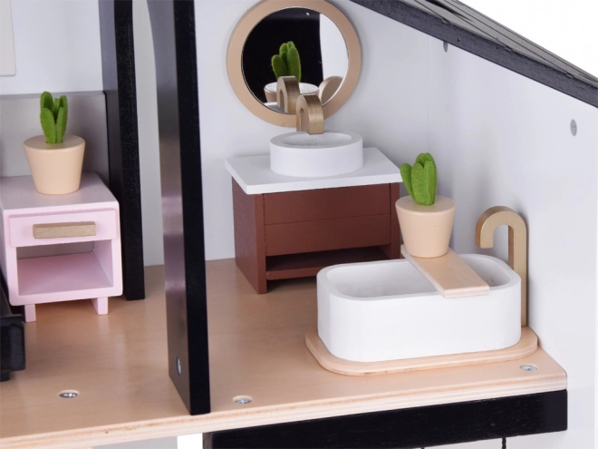 Træ Dukkehus i Loft Stil