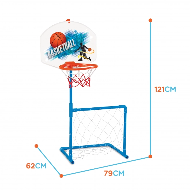 Sportsæt 2i1 med basketballkurv og fodboldmål fra Woopie