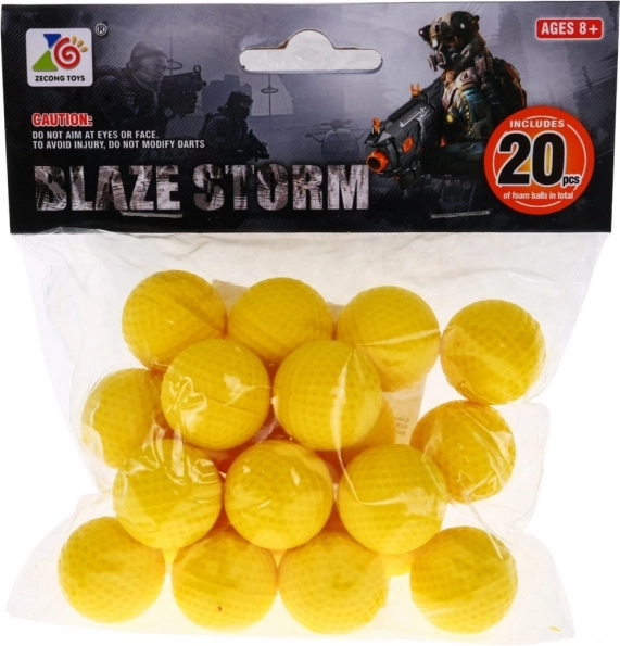 Sæt med 20 skumkugler Ammunition til pistoler og rifler Blaze Storm til børn 8+