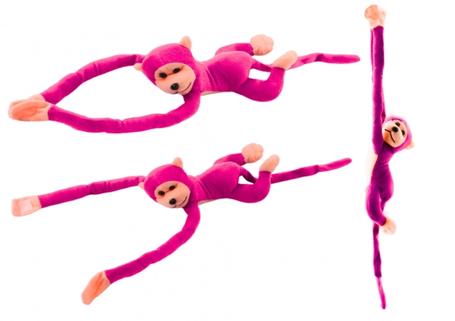 Plys maskot abe med lyd mørk pink 60 cm