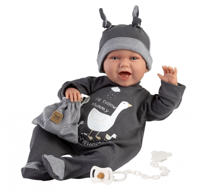 Llorens 74107 NYFØDT - realistisk babydukke med lyde og blødt stofkrop - 42 cm