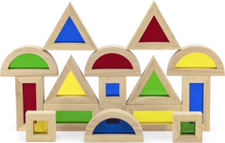 Gennemsigtige farvede vinduer til leg med lys