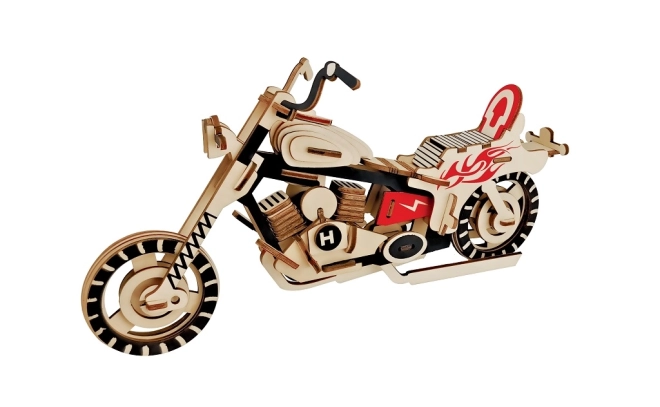 Woodcraft Træ 3D-puslespil Motorcykel HD I