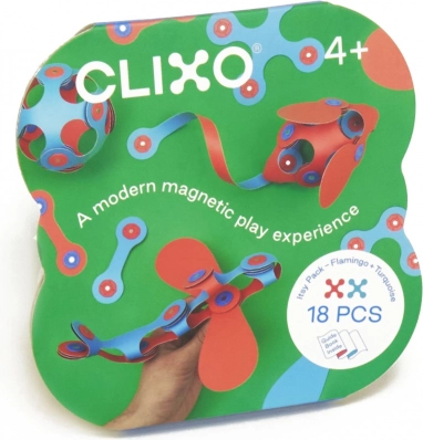 Magnetiske klodser Clixo Itsy, lyserød og turkis