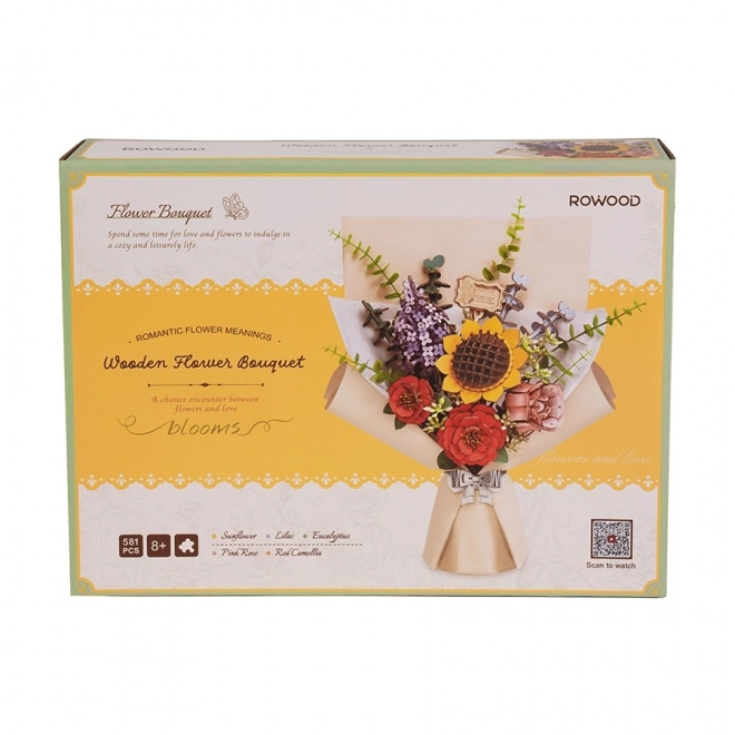 Træ 3D puslespil blomsterbuket Rowood