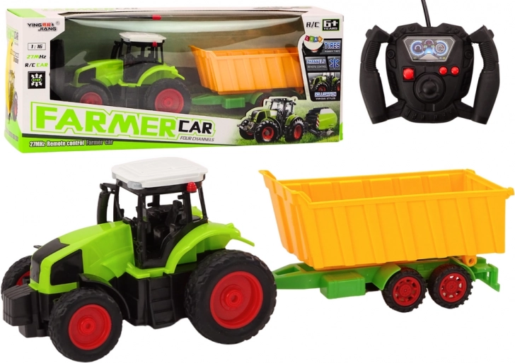RC traktor med trailer 1:16, grøn
