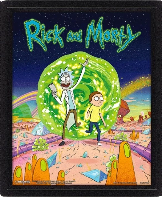 3D-billede i ramme Rick and Morty Portal