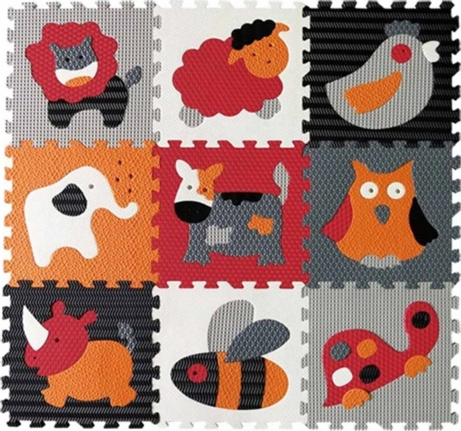 BABY GREAT Skum puslespil Dyr grå-rød SX (30x30)