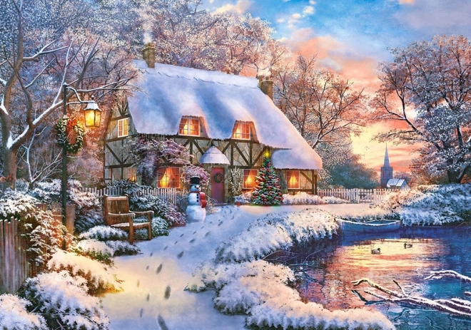 Puslespil 500 brikker Winter Cottage