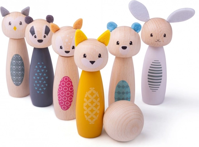 Træ-keglespil skovdyr BIGJIGS TOYS