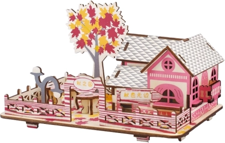 Træ 3D-puslespil Efterårshus WOODCRAFT
