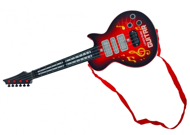 Elektrisk guitar med farverige lys Rød
