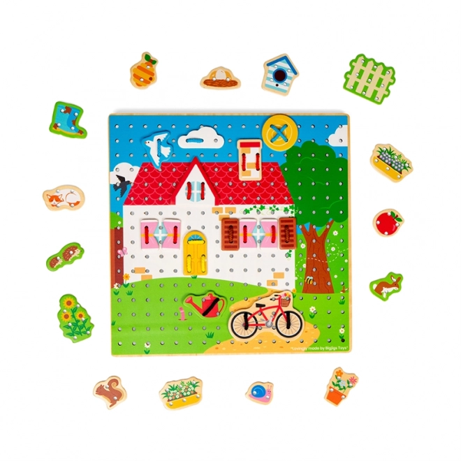 Bigjigs Toys Snøreplade - hus