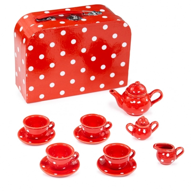 Bigjigs Toys Rød prikket tesæt