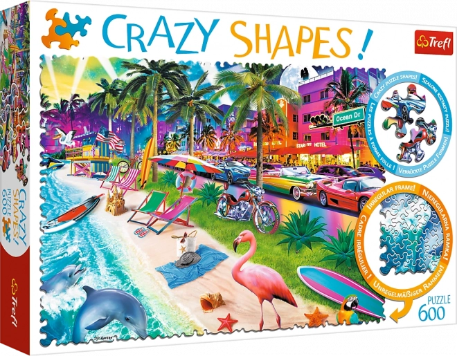 Puslespil TREFL Crazy Shapes – Miami Strand, 600 brikker