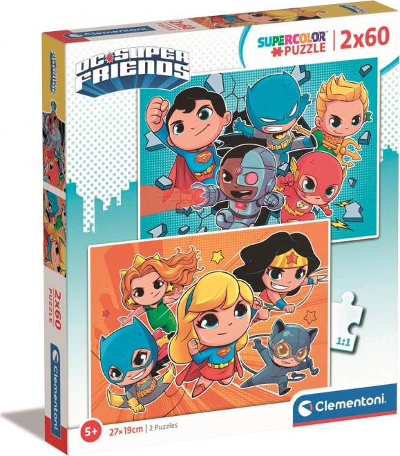 Puslespil DC Super Friends 2x60 brikker fra Clementoni