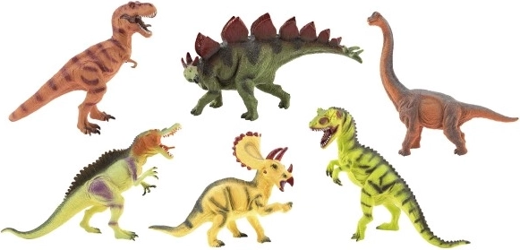 Seks forskellige dinosaurer i én pakke