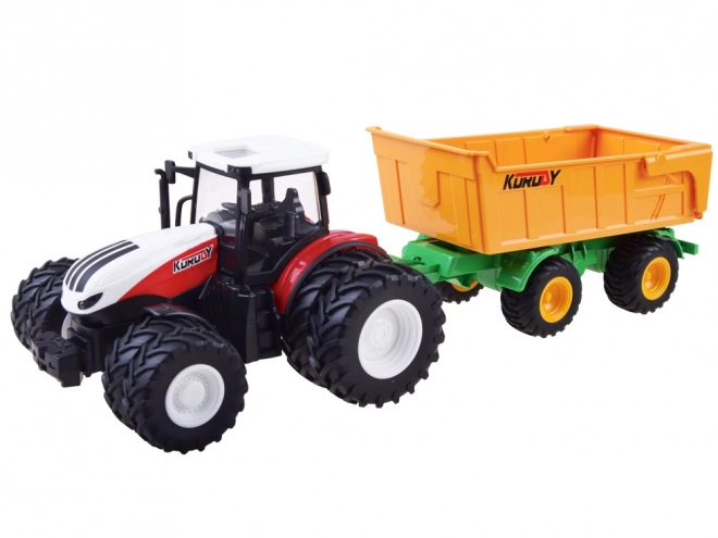 Fjernstyret traktor med gummihjul + trailer RC0601
