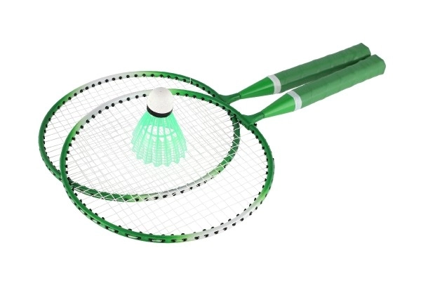 Børne badmintonsæt metal/plast med to ketchere og en fjerbold