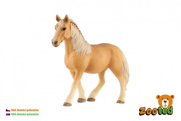 Hjemlig palomino hest zooted plast 13cm i pose