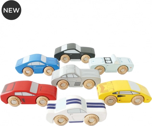 Sæt med træ sportsbiler Le Toy Van