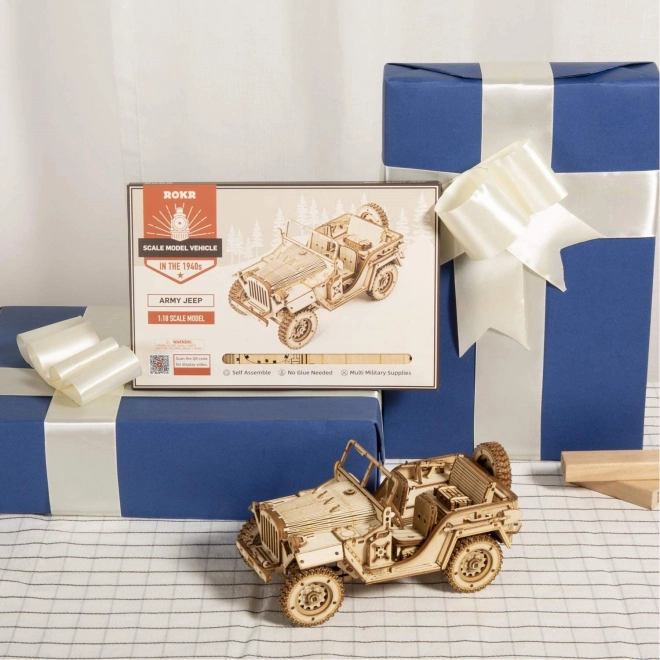 Army Jeep - 3D træ puslespil