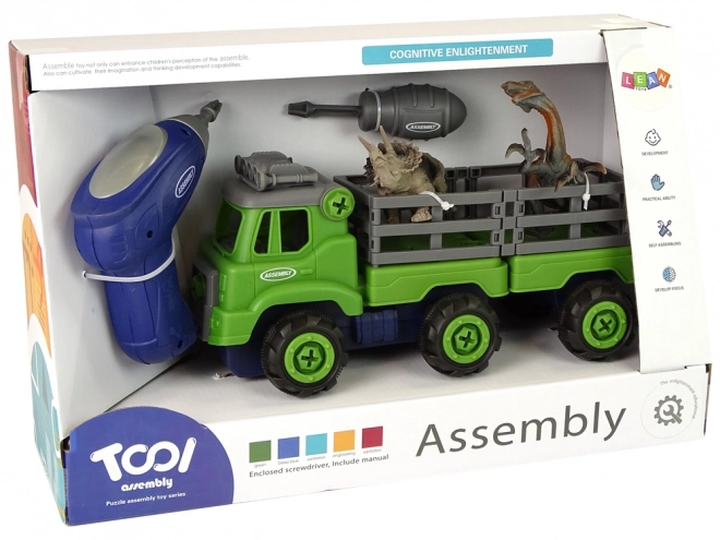 Transportlastbil med dinosaurer