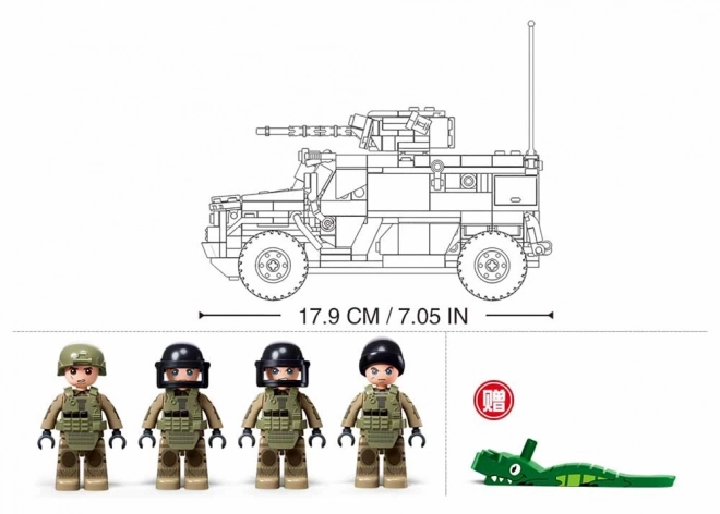 Sluban Model Klodser M38-B1179 Panseret Kampsvogn Haj