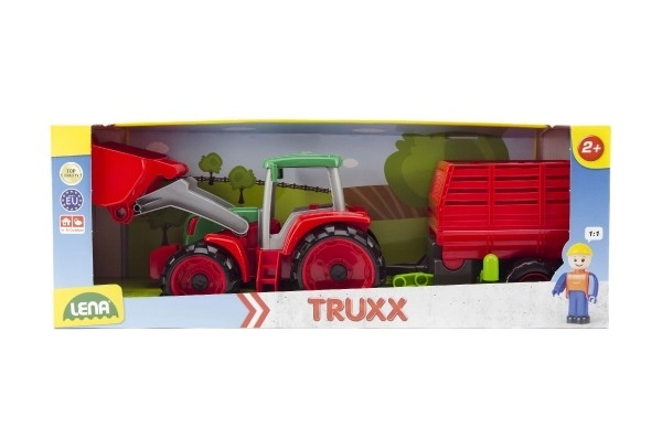 Auto Truxx traktor med anhænger til hø med figur i kasse 53x19x16cm 24m+