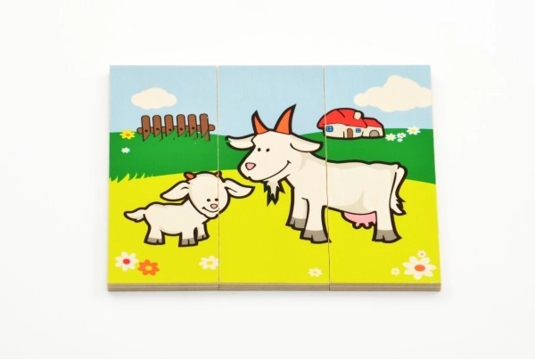 Puslespil Mine første dyr træ 18 stykker til de mindste i en æske 13x11,5x4,5cm 12m+ MPZ