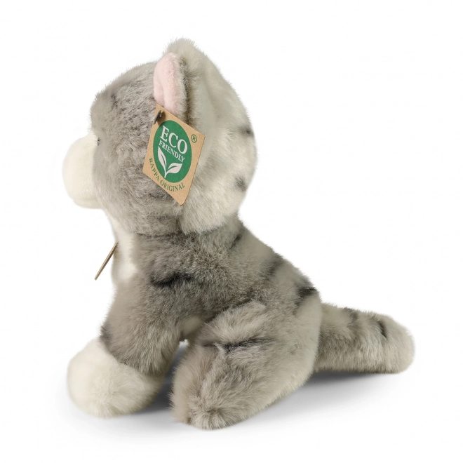 Plysbamse kat grå 18 cm Miljøvenlig