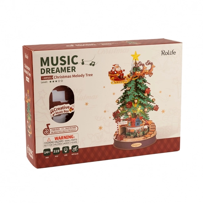 RoboTime 3D træ puslespil musikboks Juletræ